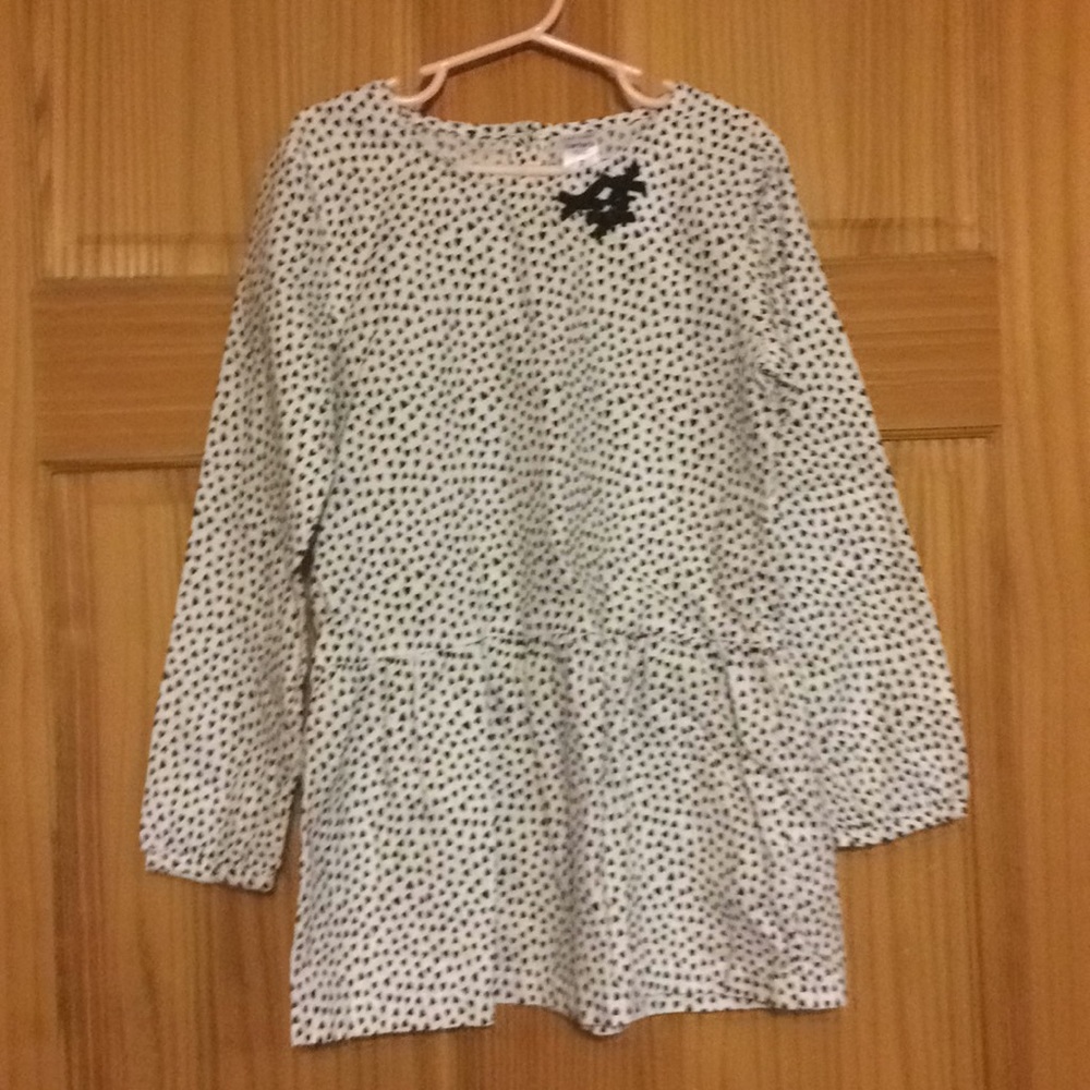 NWOT Carter’s Kid size 7 black heart print dress